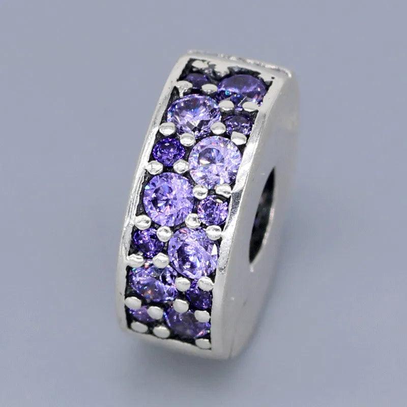 Multicolor Mosaic Elegance Clip Stopper Bead for Bracelet Bangle