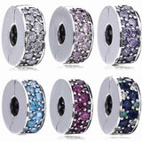 Multicolor Mosaic Elegance Clip Stopper Bead for Bracelet Bangle