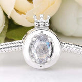 Clear Sparkling Crystal Beads 925 Sterling Silver Charm Bracelet Bangle