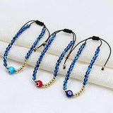 Vintage Demon Eye Beads Bracelet Hand Braided Adjustable String