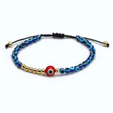 Vintage Demon Eye Beads Bracelet Hand Braided Adjustable String