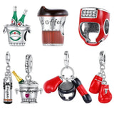 925 Silver Boxing Beads Charms for Bracelet Pendant Charms