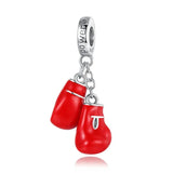 925 Silver Boxing Beads Charms for Bracelet Pendant Charms