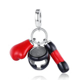 925 Silver Boxing Beads Charms for Bracelet Pendant Charms