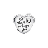 925 Silver Heart House Charm Bead for Bracelets DIY