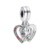 925 Silver Puzzle Heart Friendship Pendant DIY Jewelry