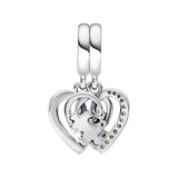 925 Silver Puzzle Heart Friendship Pendant DIY Jewelry