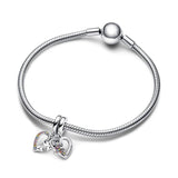 925 Silver Puzzle Heart Friendship Pendant DIY Jewelry