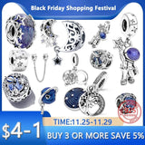 925 Silver Galaxy Bead Charm Pendant Bracelet Necklace
