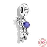 925 Silver Galaxy Bead Charm Pendant Bracelet Necklace