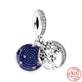 925 Silver Galaxy Bead Charm Pendant Bracelet Necklace
