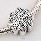 DIY Jewelry Lucky Clover Petals CZ Clip Stopper Charm for Bracelets