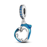925 Sterling Silver Dolphin Charm Bead Pendant for Bracelet DIY