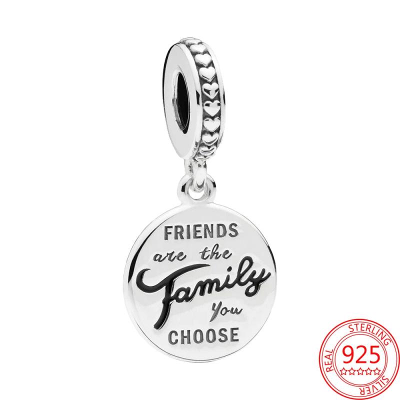 925 Sterling Silver Family Charm Pendant for Women