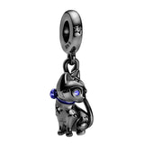 925 Silver Cat Dangle Charm Bead Bracelet DIY Woman Jewelry