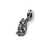 925 Silver Cat Dangle Charm Bead Bracelet DIY Woman Jewelry