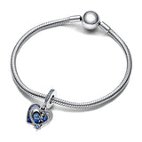 925 Silver Shooting Star Heart Charm Bead for Bracelet Pendant
