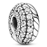 Pink Sparkling Shining Path Pave Snake Chain Clip Charm Beads