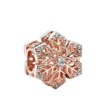 925 Silver Snowflake Charm Bead for Bracelet Pendant