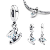 925 Silver Magical Cup of Tea Dangle Charm Beads DIY Woman Charms