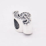 Music Note Crystal Bead 925 Silver Charm Bracelet Bangle