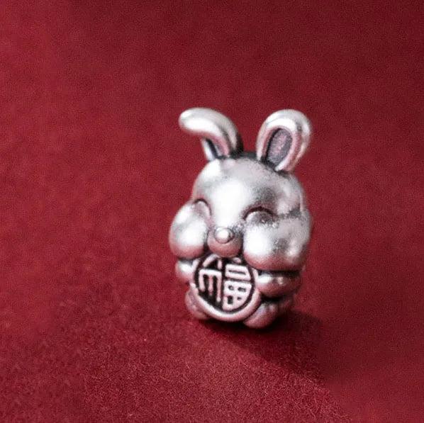 S999 3D Silver Gourd Rabbit Beads DIY Bracelets Accessory