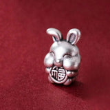 S999 3D Silver Gourd Rabbit Beads DIY Bracelets Accessory