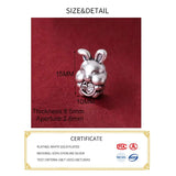 S999 3D Silver Gourd Rabbit Beads DIY Bracelets Accessory