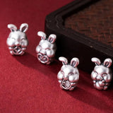S999 3D Silver Gourd Rabbit Beads DIY Bracelets Accessory