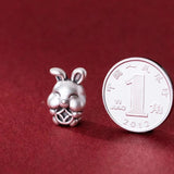 S999 3D Silver Gourd Rabbit Beads DIY Bracelets Accessory