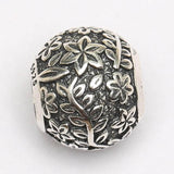 S925 Silver Bead DIY Jewelry Floral Flower Twigs Charms Lady Bracelet Bangle