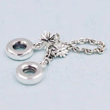 Daisy Flower Crystal Chain Beads 925 Silver Charm Bracelet