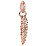 Rose Pine Needle Leaf Crystal Pendant Beads for Bracelet