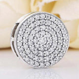 Dazzling Elegance Clip Crystal Bead Silver Charm Bracelet Bangle