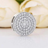 Dazzling Elegance Clip Crystal Bead Silver Charm Bracelet Bangle