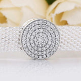 Dazzling Elegance Clip Crystal Bead Silver Charm Bracelet Bangle