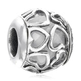 Multicolor Radiant Love Heart Beads 925 Silver Charm for Bracelet DIY