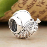 Sparkling Snail Orchid Pink Crystal Beads 925 Silver Charm Bracelet