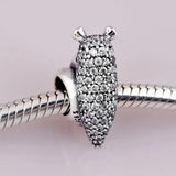 Sparkling Snail Orchid Pink Crystal Beads 925 Silver Charm Bracelet