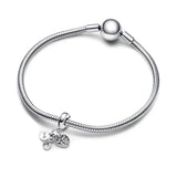 925 Silver Family Infinity Triple Dangle Charm Bead for Bracelet DIY Jewelry