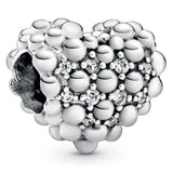 Sterling Silver Infinity Daisy Paw Print Heart Bead Charm