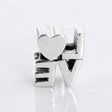 Colorful Love Crystal Bead Charm for Bracelet DIY Jewelry