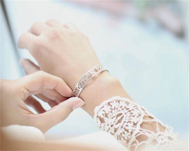 Personalized Stainless Steel Open Bangle