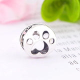 925 Sterling Silver Paw Print Charm Beads for DIY Jewelry Making