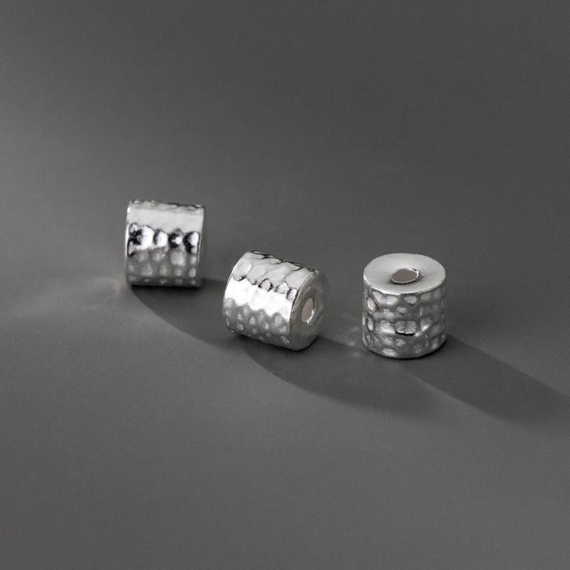 925 Silver Cylinder Beads 9x8mm S925 Silver Spacers DIY Jewelry Accessories