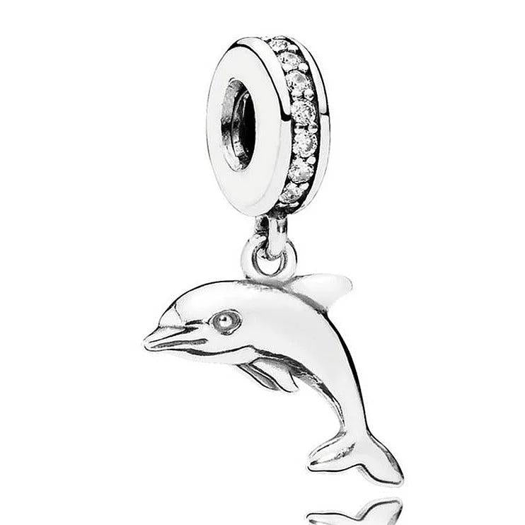 925 Silver Dolphin Butterfly Reindeer Pendant Charm Bracelet Bead
