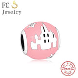 Sterling Silver Enamel Castle Star Bead for Charm Bracelet