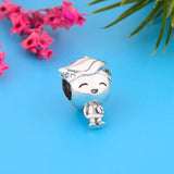 925 Silver Boy With Headband Heart Bead For Charm Bracelet