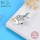 925 Silver Animal Crown Fish Beads DIY Berloque
