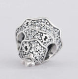 925 Sterling Silver Christmas Tree Charms with Clear CZ DIY Jewelry